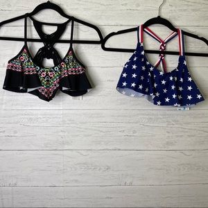 Pair of NWT California waves bikini tops